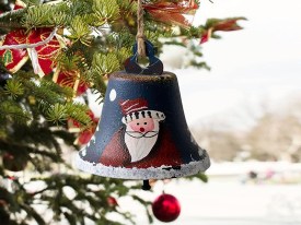Campanita metal decorada Navidad 